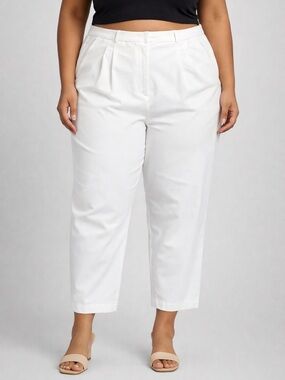 NWT LILY MORGAN White Pinch Pleat Limited Edition Pants 3X